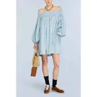 Semicouture pour femme. S6SY52 Robe Sophie bleue (42), Casuel, Coton, Manche longue