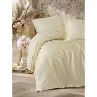 L'essentiel Maison , Elegant - Beige v2, parure de couette en satin pour lit simple (DE), beige, 100 % satin de coton, 135 x 135 cm