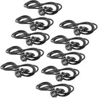 VHBW 10x Câble connecteur euro type F pour appareils électriques comme PC moniteur imprimante aspirateur - Prise C5 en trèfle Mickey Mouse, 2m