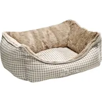 Hunter Canapé pour chien Astana 60 x 45 cm carreau beige avec peluche