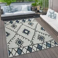 Paco Home Tapis d'extérieur Tapis de cuisine Balcon Terrasse Différents motifs Couleurs Tailles 200x280 cm