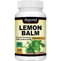 Buporai Lemon Balm Extract 1500 mg (120 capsules) Complément alimentaire, humeur, relaxation, sommeil et calme intérieur