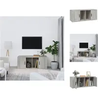 vidaXL Armoire TV gris béton 100x35x40 cm Bois composite - Meuble TV