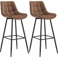 CLP 2x Chaise de bar Dartford - velours - Marron