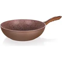 Vetro-PLUS Poêle, poêle à frire profonde, wok, brique artificielle "Smart Stone" de 28 cm