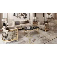 AEA Canapés design rembourrés Cuir Relax Moderne NOUVEAU Beige Ensemble de salon 3+1+1 places