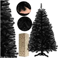 Springos Sapin de Noël artificiel 150 cm noir | Sapin moderne pour une décoration de Noël élégante | Sapin de Noël avec support robuste