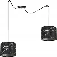 Light11 HOME Suspension Spider avec motif argenté – Lampe suspendue moderne avec abat-jour, plafonnier salon salle à manger