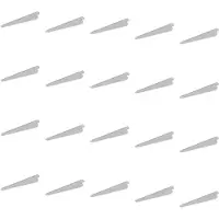 Emuca Lot de 20 supports étagère Jagmet longueur 220 mm pour profil à perforation double et pas de 32 mm