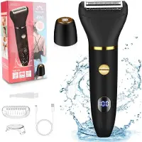 INF Tondeuse et rasoir électrique 2 en 1 pour poils du corps pour femmes Le noir