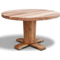 Casa Padrino Luxe Table de salle à manger en bois massif - Différentes tailles et couleurs - Table de cuisine ronde en chêne - Meubles de salle à manger rustiques