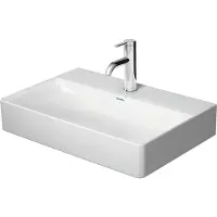 Duravit Lavabo DURASQUARE COMPACT sans meuble avec plan de toilette 600x400mm sans robinetterie blanc (400 mm, 600 mm)