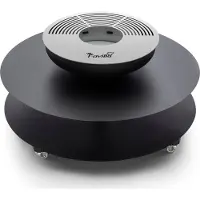 TheFavilla Brasero Sina avec anneau & plaque de cuisson/plancha 2-en-1 en acier peint noir pour jardin et terrasse