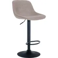 CLP Tabouret Loft avec dossier et rotation à 360° | Couleur : taupe. Matériau : tissu