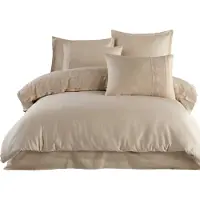 Darymex Literie, linge de lit en satin avec guipure, élégant, somptueux, Valinor 160x200 Beige
