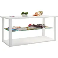 VCM Table latérale en bois avec verre de sécurité ESG | Table basse simple | Dimensions env. H. H. 45 x W. 95 x D. 45 cm | Table salon | Table basse - Wanilo L
