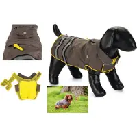 Beeztees Manteau de pluie pour chien Seja gris/jaune, taille : 24 cm