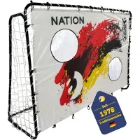 Best Sporting Kit de buts de football 213 x 152 x 76 cm, noir, avec panneau « Nation D »