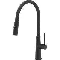 Quadron Robinet de cuisine GINA SteelQ Mitigeur 360°, couleur : noir, hauteur : 40 cm Fonction QFix, rotation - Robinet de cuisine en acier inoxydable