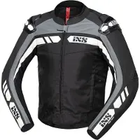 IXS RS-500 1.0 Veste Moto Cuir Textile Noire Grise Blanche Taille 98