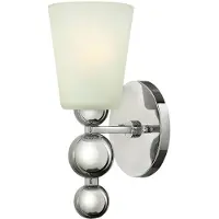HINKLEY Applique de salle de bain Zelda, nickel poli et blanc, 1xE27x60W, métal, dimensions : 29,8 x 14 x 14,6 cm, IP20,