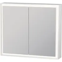 Duravit L-Cube armoire de toilette avec éclairage LED, blanc, 800x155x700mm, 2 portes, prise de courant E, LC7551018181000