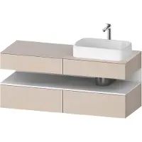 Duravit Collection One Meuble sous-vasque sur console, 2 tiroirs, 2 coulissants, découpe à droite, 1400x550x600mm, niche blanc mat, QA4766018830000