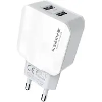COFI Dual USB 2.1A Chargeur mural rapide Chargeur de voyage connecteur avec câble de charge I blanc
