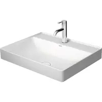 Duravit Vasque à poser DURASQUARE sans vidage m HLB 600x470mm 1 trou de robinet blanc (470 mm, 600 mm)
