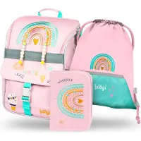 Baagl Set scolaire Zippy Arc-en-ciel rose