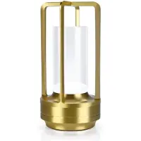 MMOBIEL Lampe de bureau LED sans fil en verre - Lampe en métal avectactile - Or