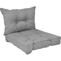 Pokar Coussin d'assise Lounge Coussin d'assise pour chaise, Couleur:Gris, Taille:Set de 2 (70x70 + 70x40)
