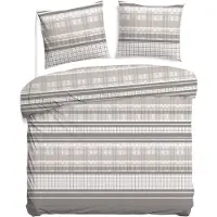 Darymex Linge de lit, parure de lit en coton 200 x 220 CotonLove 71489-1, beige à carreaux