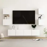 Prolenta Maison Exclusive - Ensemble de meubles TV 6 pcs Blanc Bois d'ingénierie