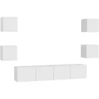 Syfax Ensemble de meubles TV 6 pcs Blanc Bois d'ingénierie