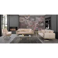 Xl Moebel Gmbh Moderne Beige Wohnzimmer Sofagarnitur x2 3-Sitzer Polstersessel 3tlg