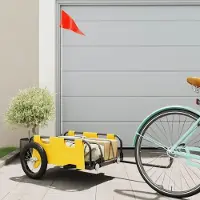 Prolenta Maison Exclusive - Remorque pour vélo, jaune, en tissu Oxford et en fer