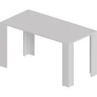Pokar Table de salle à manger, table de cuisine, table de bureau, Taille:140x80, Couleur:Blanc