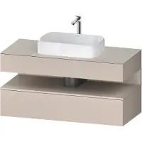 Duravit Collection One Meuble sous-vasque sur console, 1 tiroir, 1 tiroir, découpe au centre, 1200x550x600mm, niche Taupe Supermatt, QA4732083910000