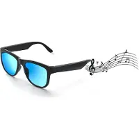 Caliber Soundglasses Lunettes de soleil audio intelligentes Bluetooth - Verres polarisés - Facile à utiliser - Micro - Bleu