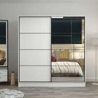 Skye Decor , Kale - 3961, armoire, blanc, panneaux de particules 100 % mélaminés, 180 x 52 x 210 cm