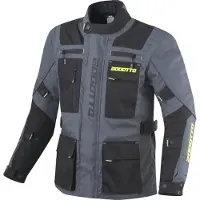 Bogotto Veste textile imperméable pour moto Covelo, noir/gris/fluo-jaune, XS