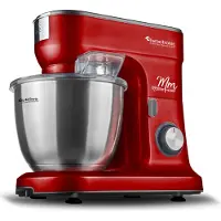 TurboTronic robot pâtissier – KMT015 – pétrin et batteur 6,5 l, 1200 W, vitesse réglable en continu, minuterie, bol en acier inoxydable, multifonction Rouge