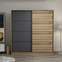 Skye Decor , Kale - 3172, armoire, doré, panneaux de particules 100 % mélaminés, 180 x 60 x 190 cm