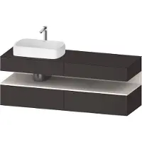 Duravit Collection One Meuble sous-vasque sur console, 2 tiroirs, 2 coulissants, découpe à gauche, 1600x550x600mm, niche blanc supermat, QA4777084800010