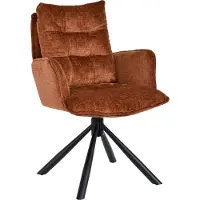 Duhome Chaise de salle à manger Chaise lounge pivotante à 360° Chaise ergonomique en chenille avec fonction de réglage pour le bureau, la cuisine, le salon, la chambre à coucher, orange