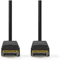 Nedis Câble Display Port | DisplayPort Mâle | DisplayPort Mâle | 8K@60Hz | Plaqué or | 2.00 m | Rond | PVC | Noir | Label
