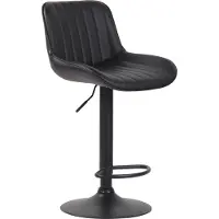 CLP Tabouret de bar Lentini, revêtement en similicuir noir