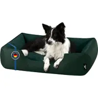 BedDog Lit pour chien ZARA : coussin pour chien avec housse lavable, panier pour chien, canapé pour chien, BOTTLE-GREEN (vert foncé), (XL) env. 100 x 85 x 23 cm
