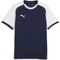 Puma T-Shirt fonctionnel 'TeamLIGA26 Matchday' bleu marine / blanc